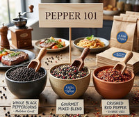 Pepper 101: Black Peppercorns, Mixed Peppercorns & Red Pepper Uses